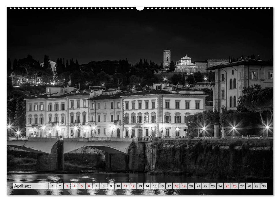 FLORENZ Monochrome Impressionen (CALVENDO Wandkalender 2026)
