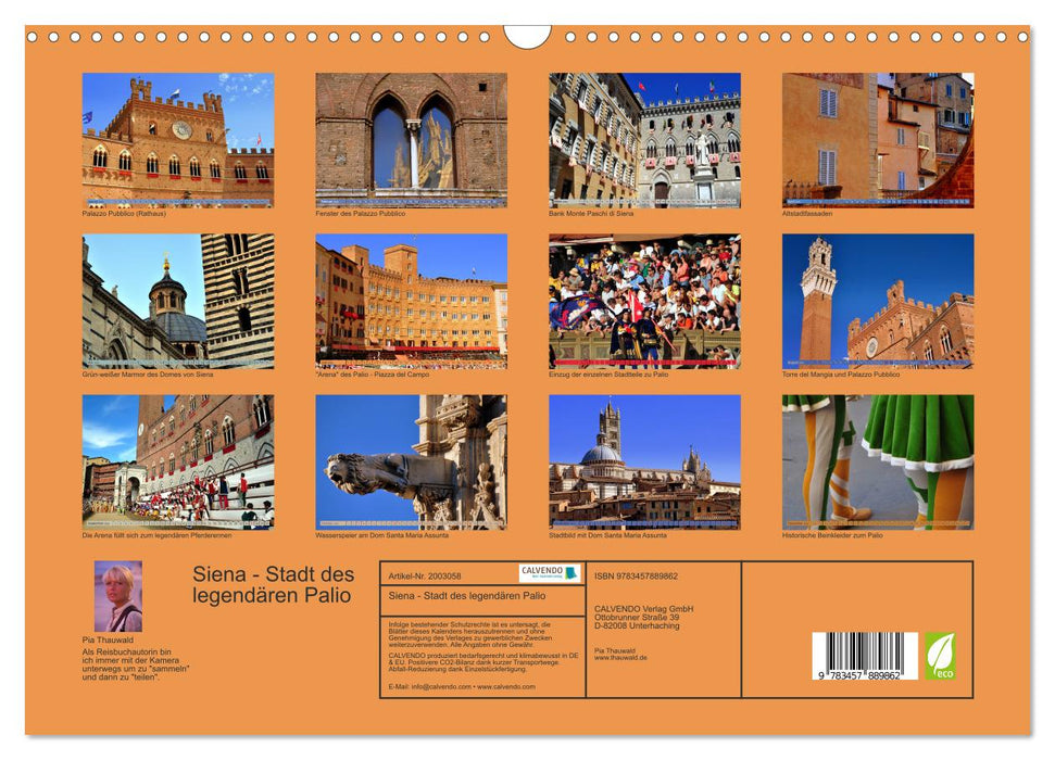 Siena - Stadt des legendären Palio (CALVENDO Wandkalender 2026)