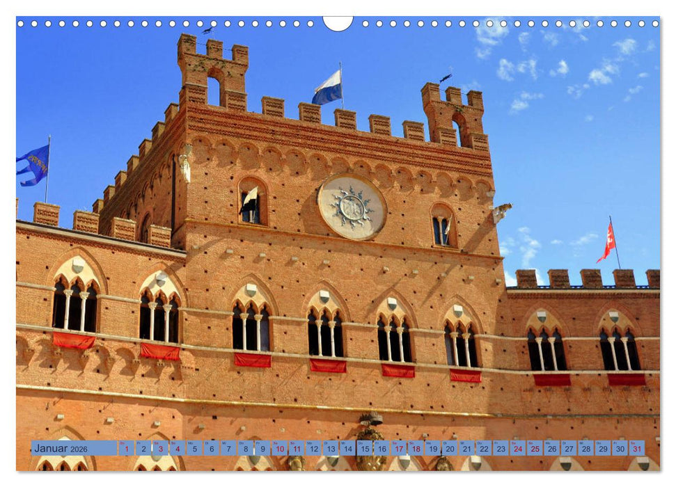 Siena - Stadt des legendären Palio (CALVENDO Wandkalender 2026)