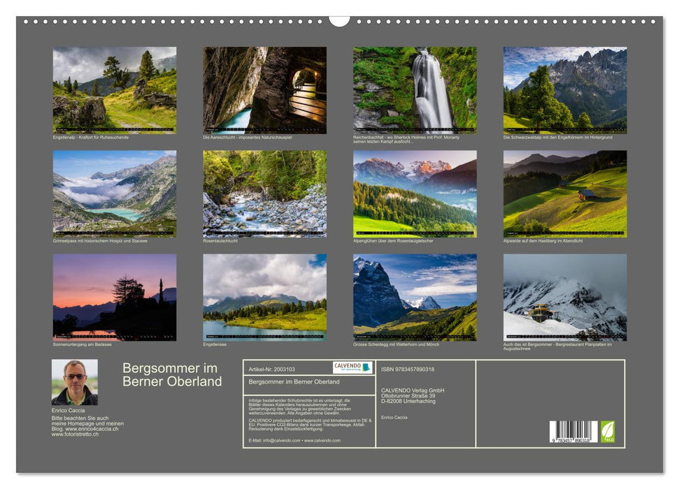 Bergsommer im Berner Oberland (CALVENDO Wandkalender 2026)
