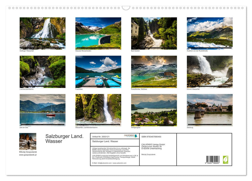 Salzburger Land. Wasser (CALVENDO Wandkalender 2026)