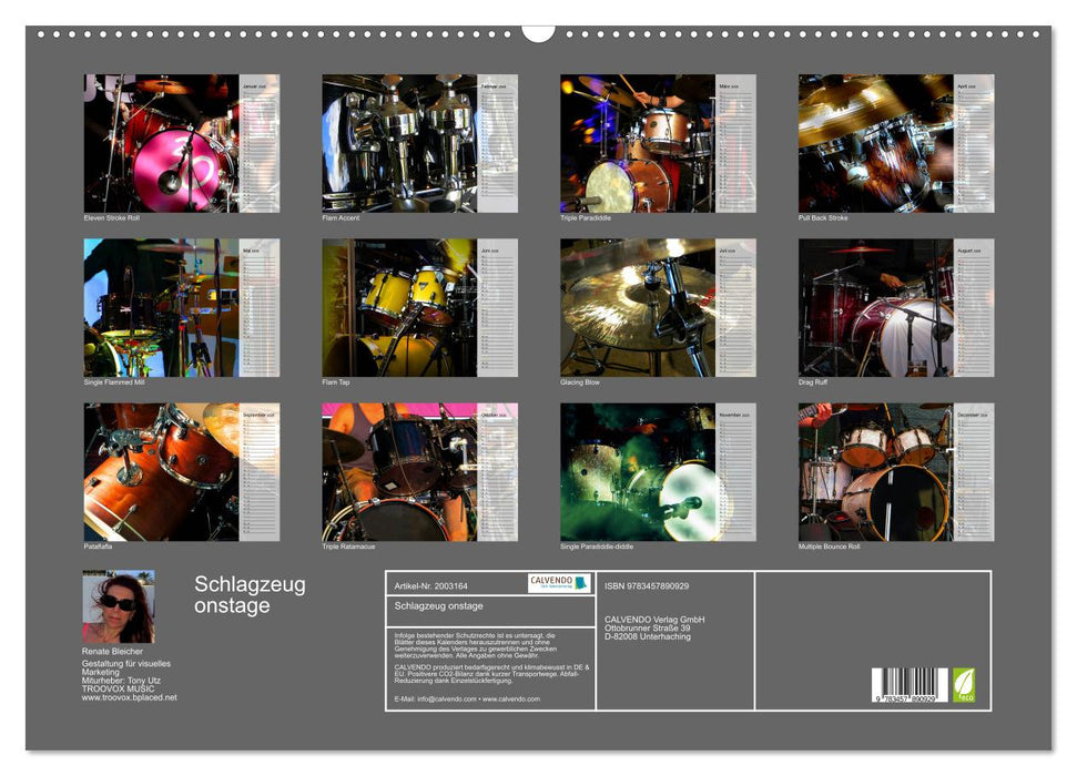 Schlagzeug onstage (CALVENDO Wandkalender 2026)