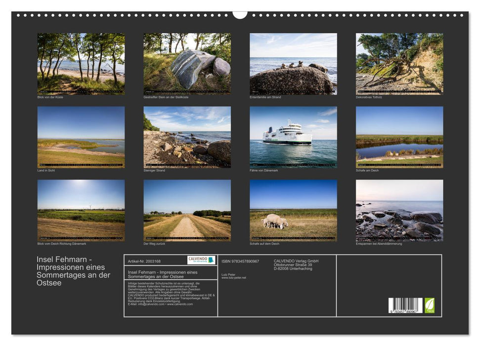 Insel Fehmarn - Impressionen eines Sommertages an der Ostsee (CALVENDO Wandkalender 2026)