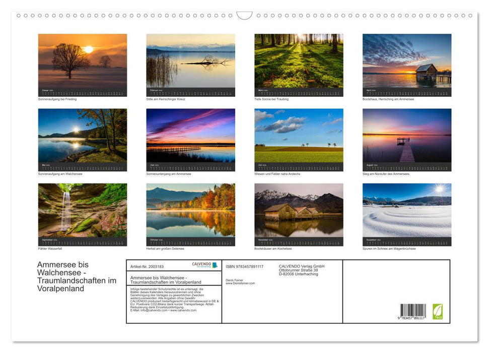 Ammersee bis Walchensee - Traumlandschaften im Voralpenland (CALVENDO Wandkalender 2026)