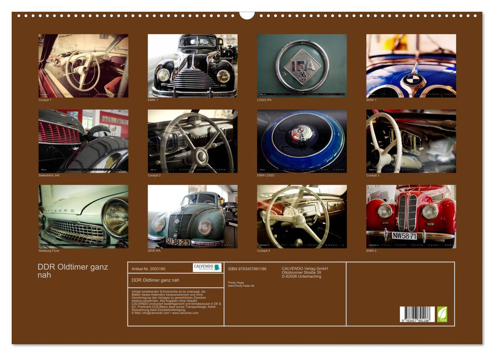 DDR Oldtimer ganz nah (CALVENDO Wandkalender 2026)