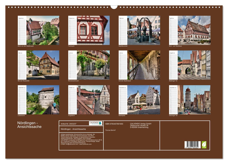 Nördlingen - Ansichtssache (CALVENDO Wandkalender 2026)