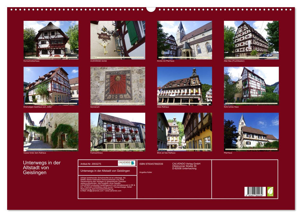 Unterwegs in der Altstadt von Geislingen (CALVENDO Wandkalender 2026)