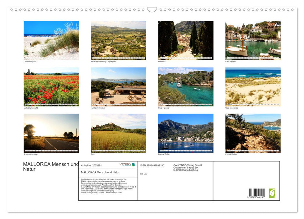 MALLORCA Mensch und Natur (CALVENDO Wandkalender 2026)