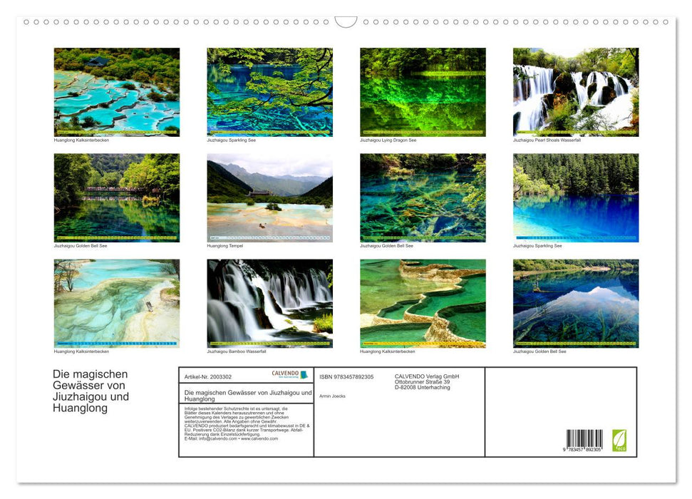 Die magischen Gewässer von Jiuzhaigou und Huanglong (CALVENDO Wandkalender 2026)