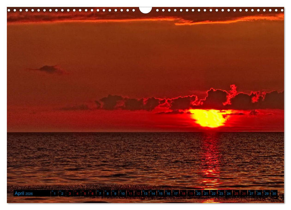 Sonnenuntergänge, an der Nordseeküste vor Cuxhaven (CALVENDO Wandkalender 2026)