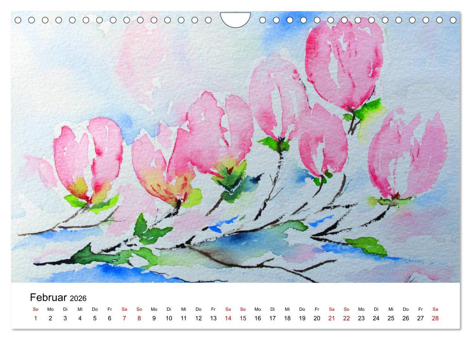 Blütenduft Aquarelle (CALVENDO Wandkalender 2026)