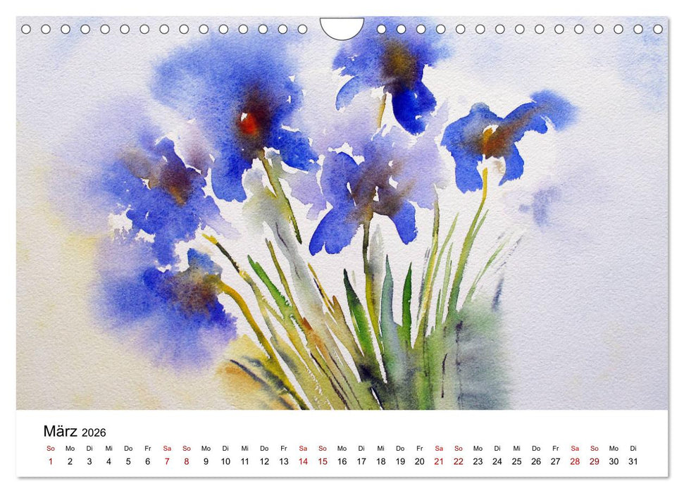 Blütenduft Aquarelle (CALVENDO Wandkalender 2026)