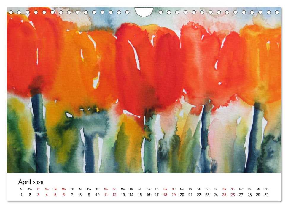 Blütenduft Aquarelle (CALVENDO Wandkalender 2026)