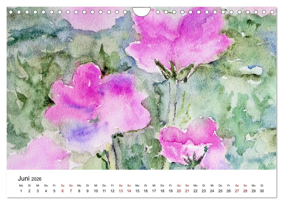 Blütenduft Aquarelle (CALVENDO Wandkalender 2026)