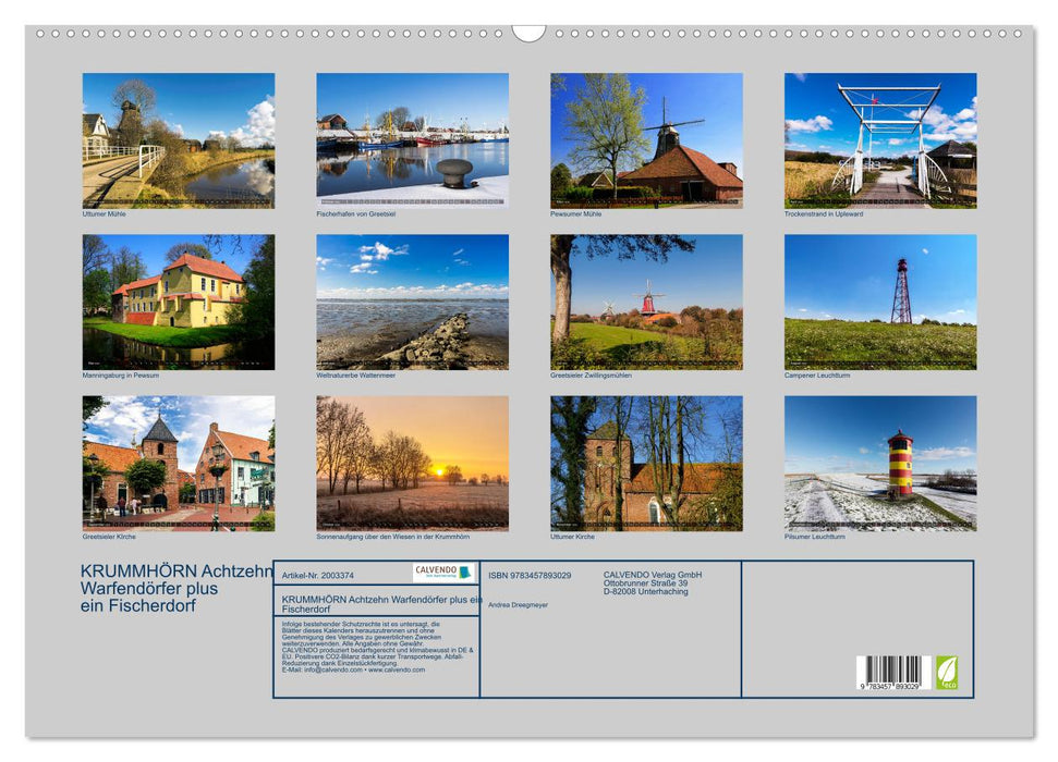 KRUMMHÖRN Achtzehn Warfendörfer plus ein Fischerdorf (CALVENDO Wandkalender 2026)