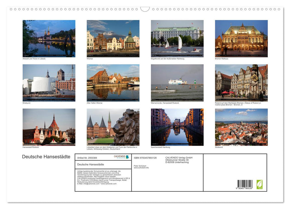 Deutsche Hansestädte (CALVENDO Wandkalender 2026)