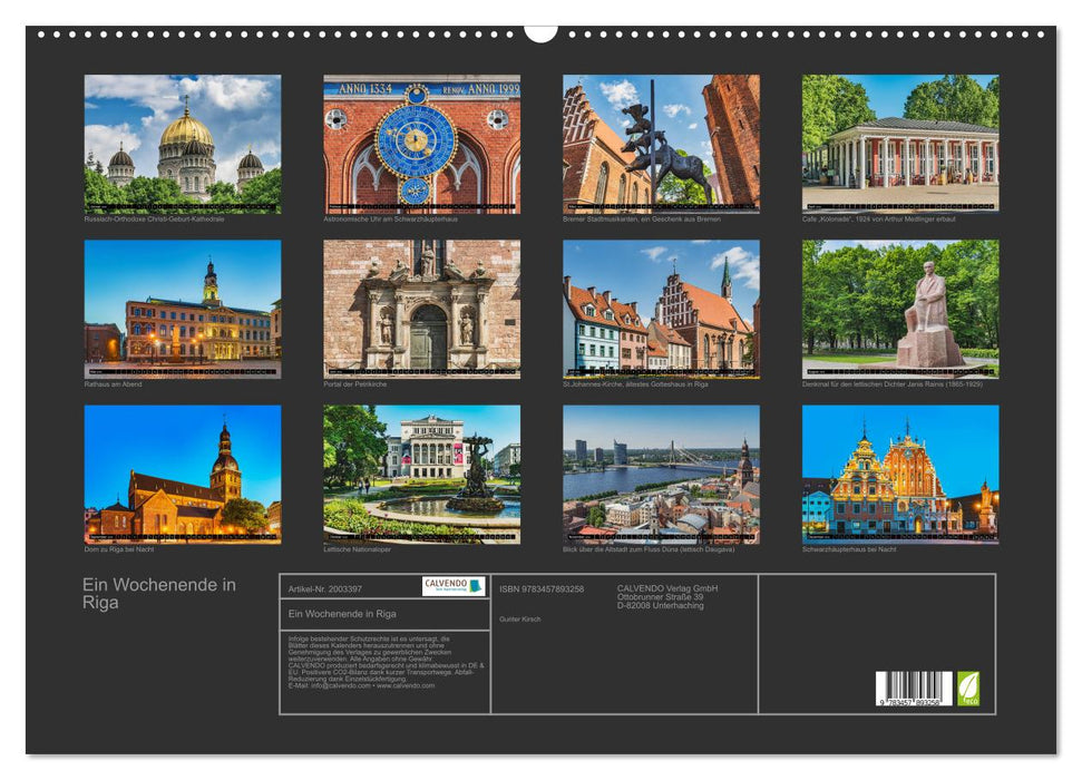 Ein Wochenende in Riga (CALVENDO Wandkalender 2026)
