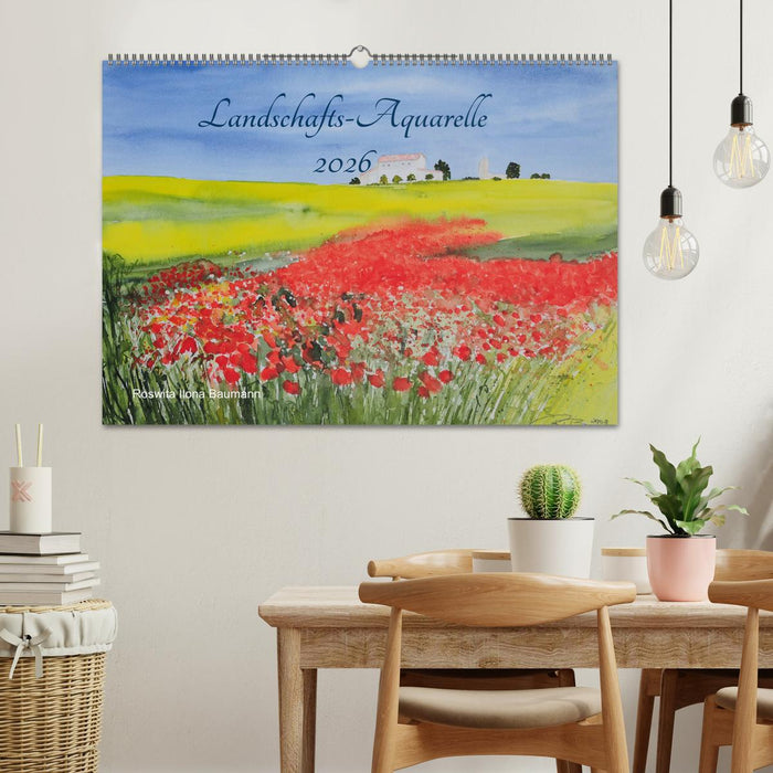 Landschafts-Aquarelle 2026 Roswita Ilona Baumann (CALVENDO Wandkalender 2026)