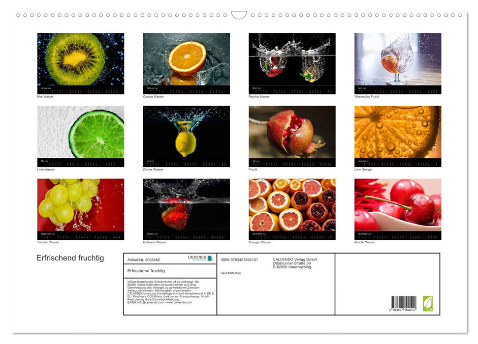 Erfrischend fruchtig (CALVENDO Wandkalender 2026)