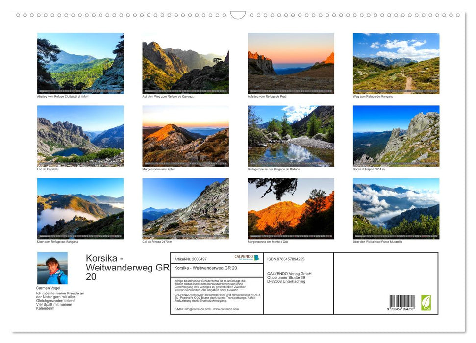 Korsika - Weitwanderweg GR 20 (CALVENDO Wandkalender 2026)