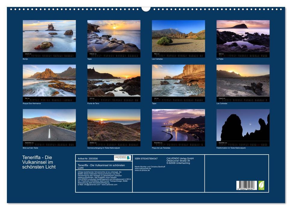 Teneriffa - Die Vulkaninsel im schönsten Licht (CALVENDO Wandkalender 2026)