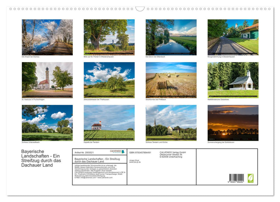 Bayerische Landschaften - Ein Streifzug durch das Dachauer Land (CALVENDO Wandkalender 2026)
