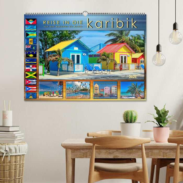 Reise in die Karibik - von den Bahamas bis Aruba (CALVENDO Wandkalender 2026)
