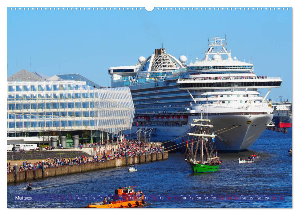 Kreuzfahrtschiffe zu Gast in Hamburg (CALVENDO Wandkalender 2026)