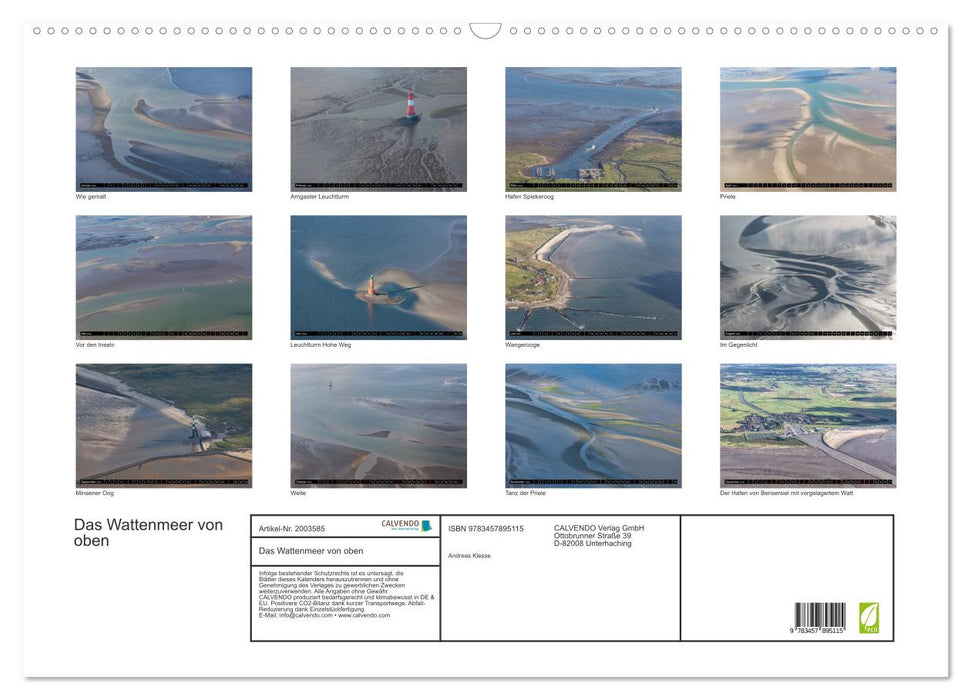 Das Wattenmeer von oben (CALVENDO Wandkalender 2026)