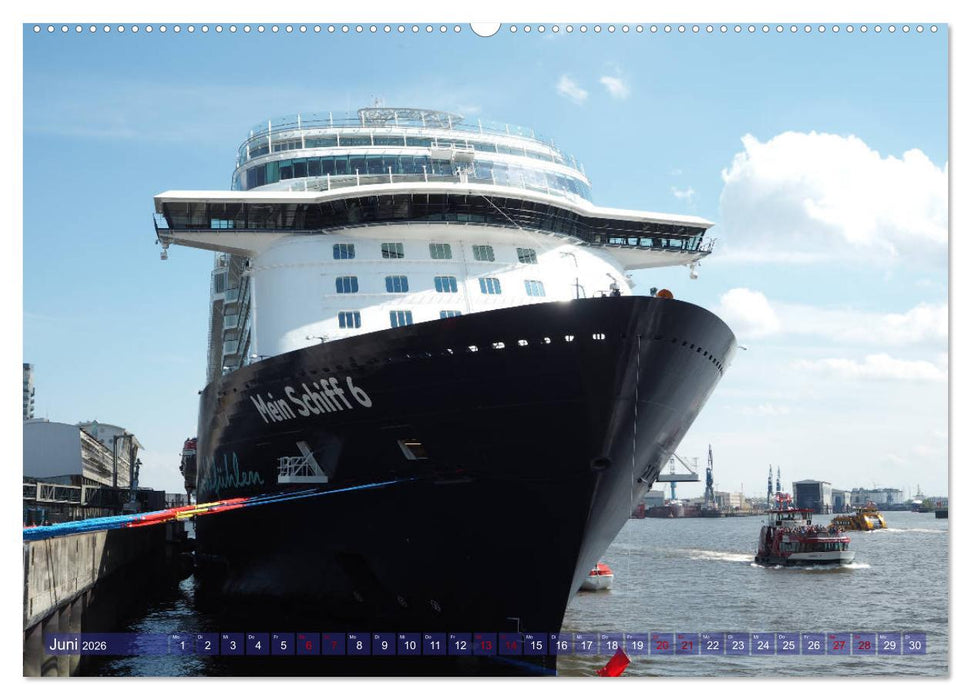 Kreuzfahrtschiffe zu Gast in Hamburg (CALVENDO Premium Wandkalender 2026)