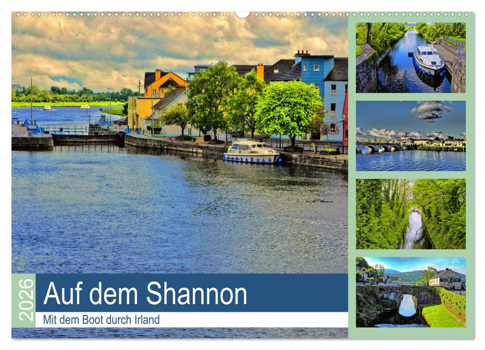 Auf dem Shannon - Mit dem Boot durch Irland (CALVENDO Wandkalender 2026)