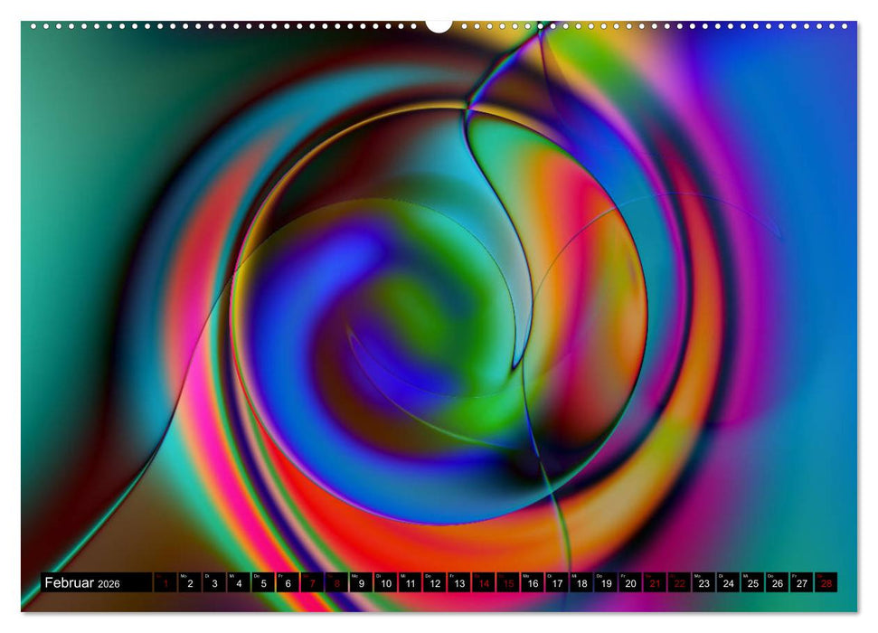 Lineare Strahlkraft - Wellen, Digitale Kunst (CALVENDO Wandkalender 2026)