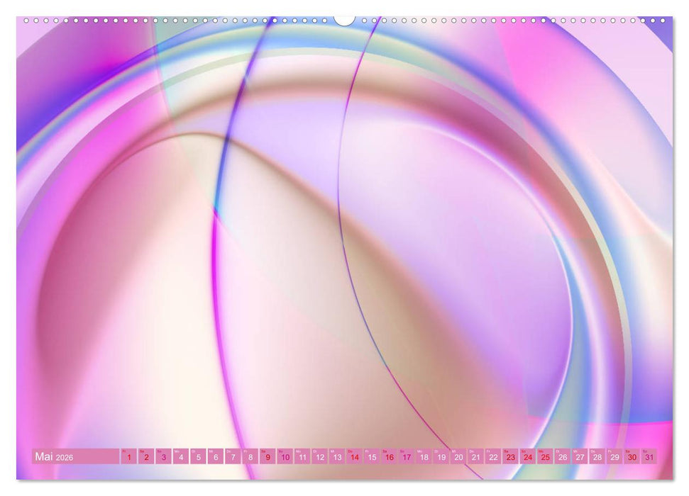 Lineare Strahlkraft - Wellen, Digitale Kunst (CALVENDO Wandkalender 2026)