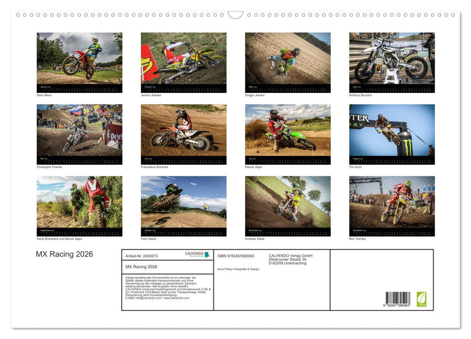 MX Racing 2026 (CALVENDO Wandkalender 2026)