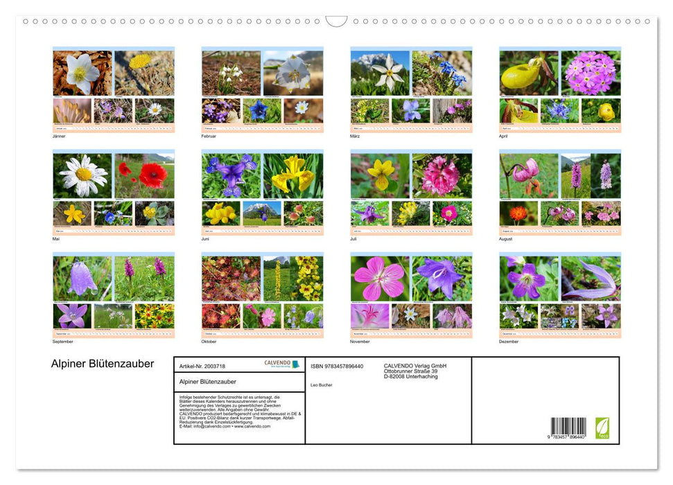 Alpiner Blütenzauber (CALVENDO Wandkalender 2026)