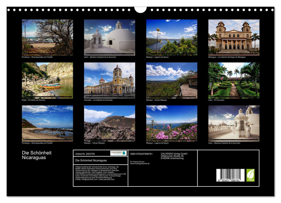 Die Schönheit Nicaraguas (CALVENDO Wandkalender 2026)