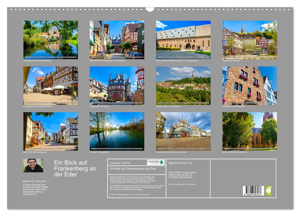 Ein Blick auf Frankenberg an der Eder (CALVENDO Wandkalender 2026)