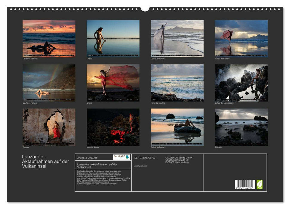 Lanzarote - Aktaufnahmen auf der Vulkaninsel (CALVENDO Wandkalender 2026)