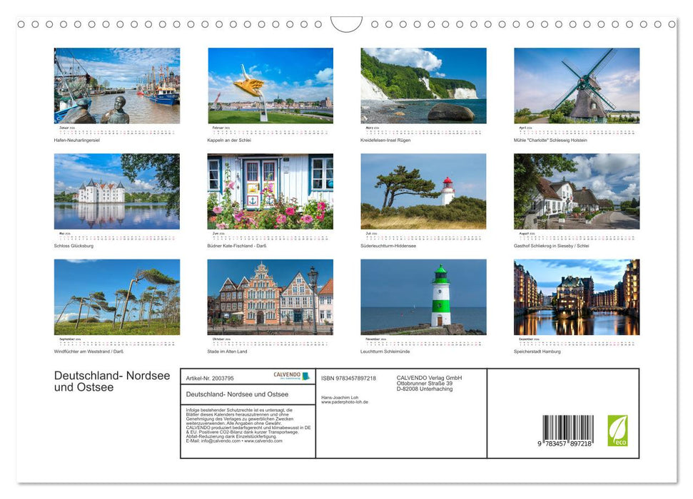 Deutschland- Nordsee und Ostsee (CALVENDO Wandkalender 2026)
