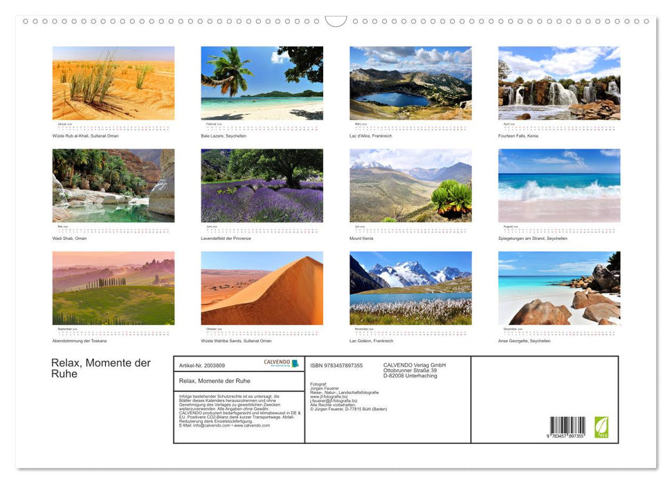 Relax, Momente der Ruhe (CALVENDO Wandkalender 2026)