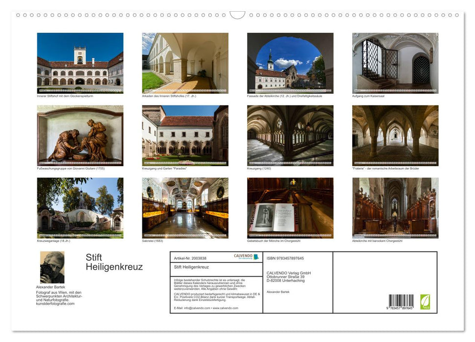 Stift Heiligenkreuz (CALVENDO Wandkalender 2026)