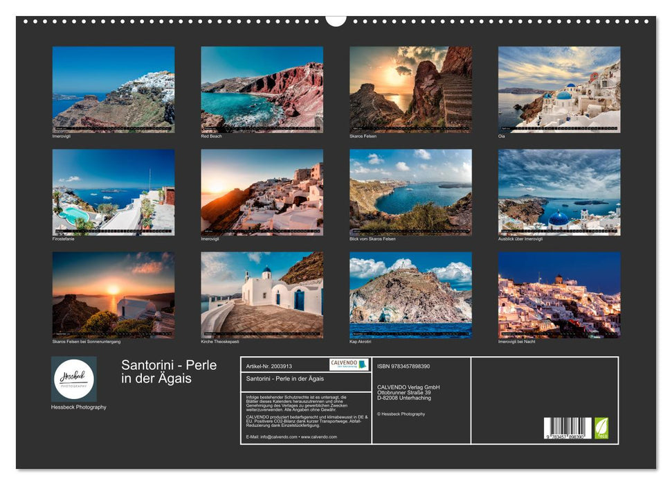 Santorini - Perle in der Ägais (CALVENDO Wandkalender 2026)