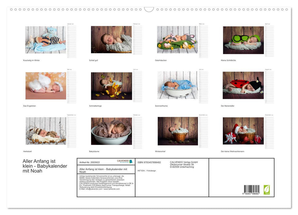 Aller Anfang ist klein - Babykalender mit Noah (CALVENDO Wandkalender 2026)