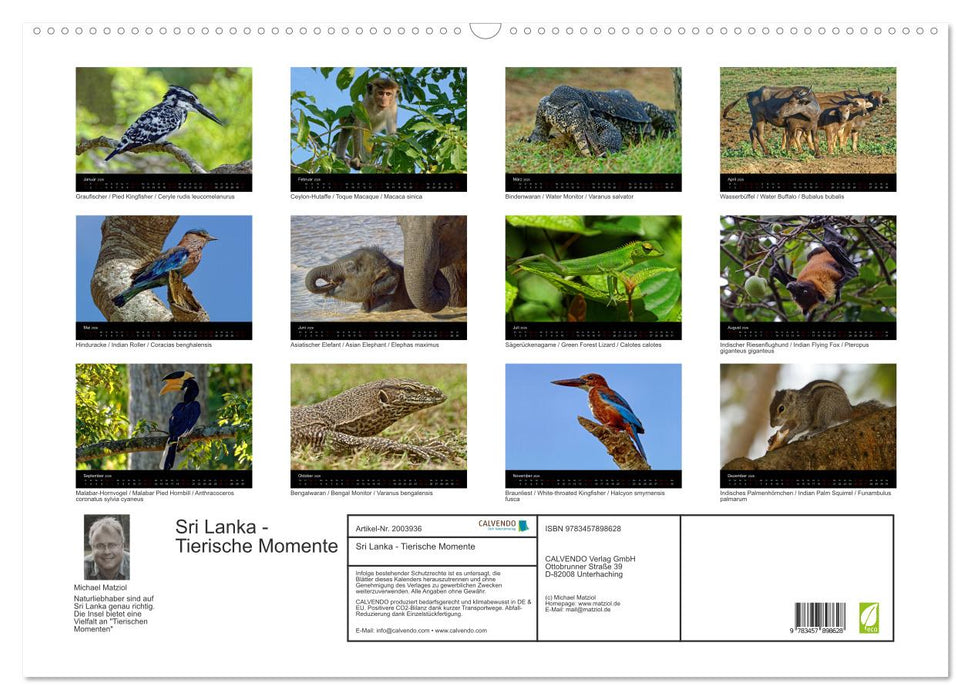 Sri Lanka - Tierische Momente (CALVENDO Wandkalender 2026)