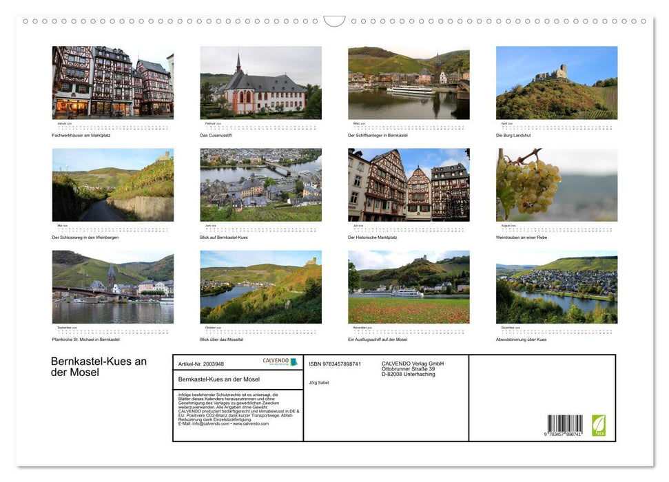 Bernkastel-Kues an der Mosel (CALVENDO Wandkalender 2026)