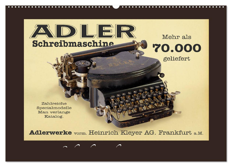 Schreibmaschinen um 1900 (CALVENDO Wandkalender 2026)