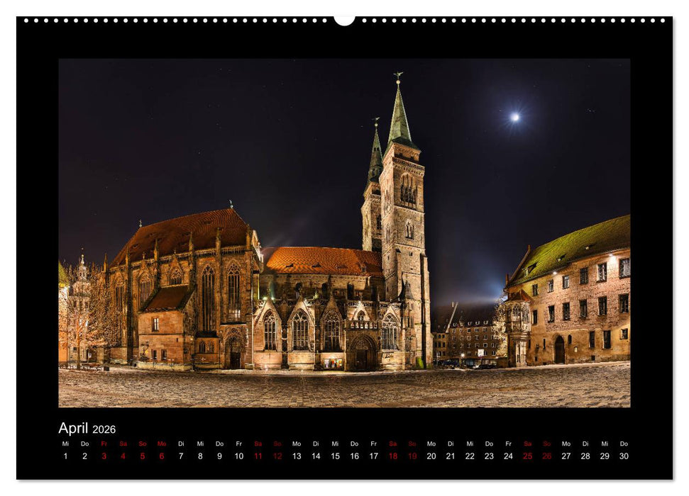 Nürnberg - Die Altstadt bei Nacht (CALVENDO Wandkalender 2026)