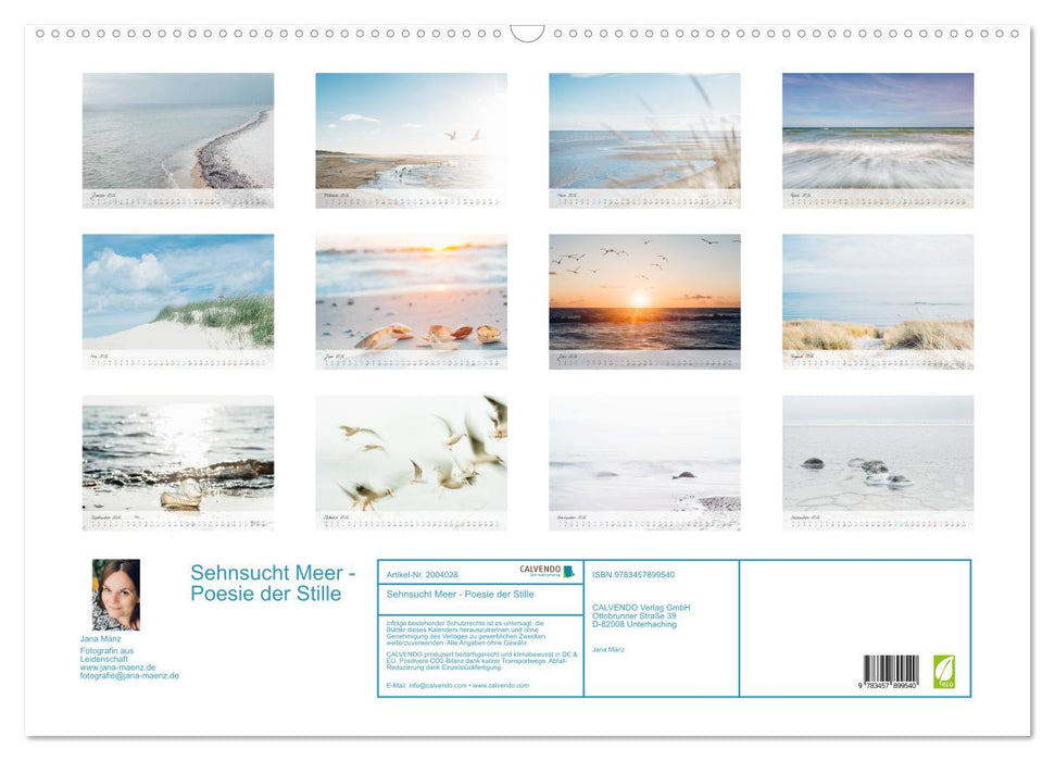 Sehnsucht Meer - Poesie der Stille (CALVENDO Wandkalender 2026)