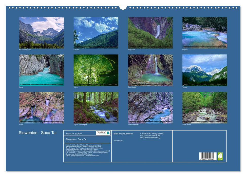 Slowenien - Soca Tal (CALVENDO Wandkalender 2026)