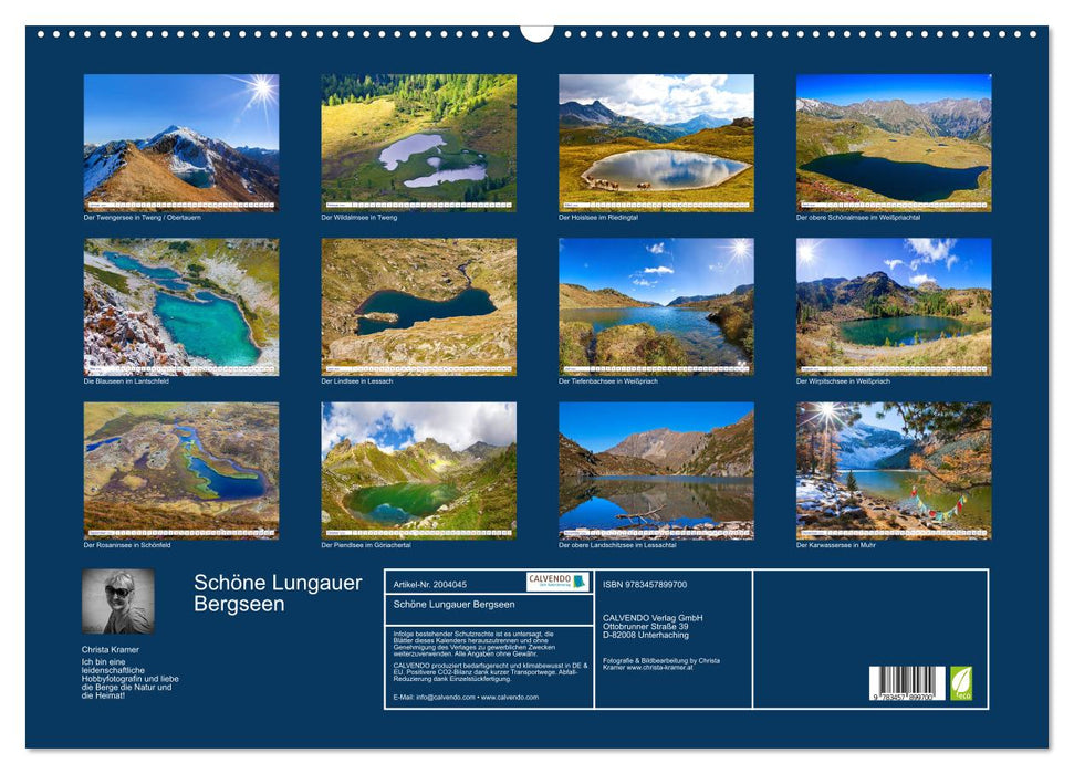 Schöne Lungauer Bergseen (CALVENDO Wandkalender 2026)